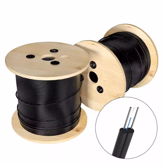 Câble à fibre optique de baisse d'intérieur de gaine plate de l'ordinateur FTTH LSZH